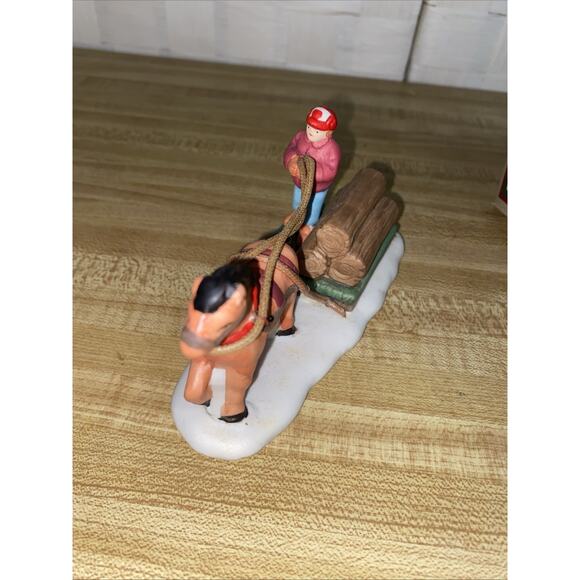 1994 Christmas Valley Season Specialties Horse Sled Lumberjack Boxed New - Picture 5 of 11